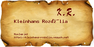 Kleinhans Rozália névjegykártya