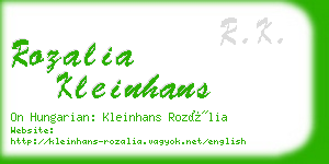 rozalia kleinhans business card